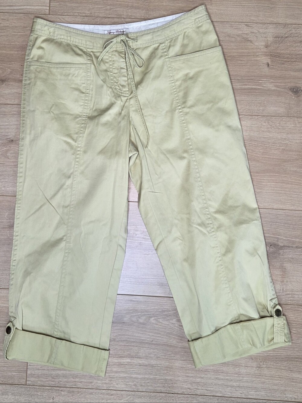 Tommy Bahama Stretch Sage Green Roll Up Capri Pants Size 4 Cropped Resort - Picture 7 of 10